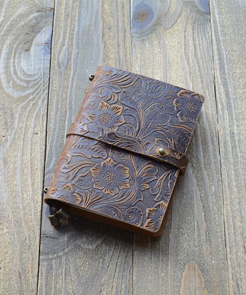Vintage Leather Emboss Bullet Journal-Himinee.com