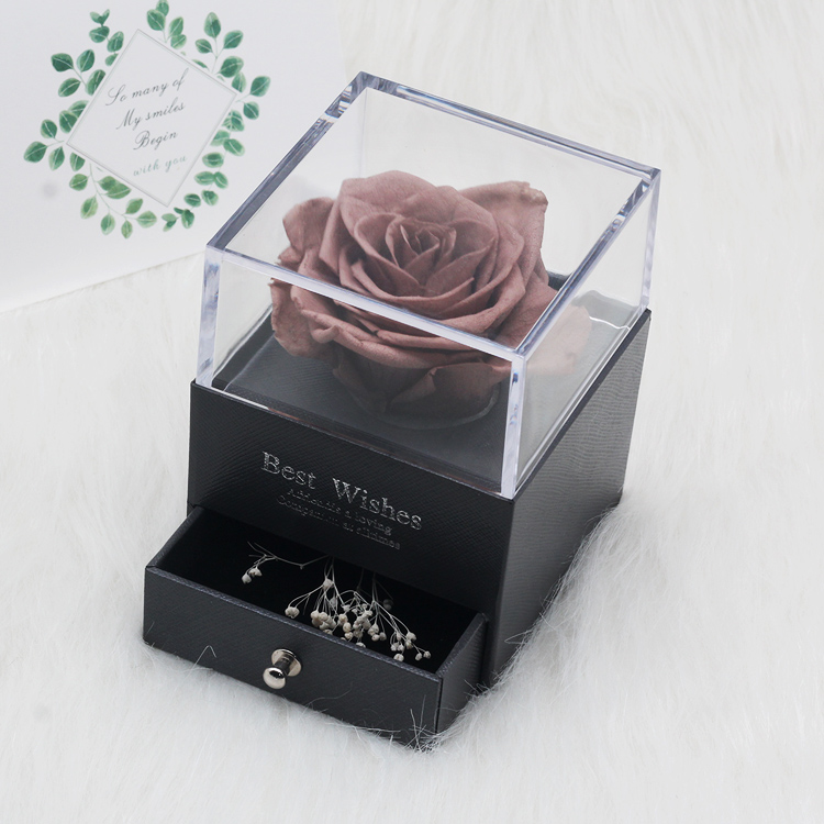 Tegooe DuHouse Forever Roses Preserved Real Flowers in Glass Dome Eternal Flower Gift for Her Valentines Day Anniversary B...