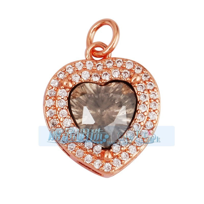 1 Piece Copper Geometric Heart Shape Snowflake Pendant Jewelry Accessories