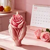 3D Rose Flower Mould Silicone Wave Spiral Candle Mould Reusable Easy To Demold for Wedding Valentine Day DIY Home Decor Gift (Style A)