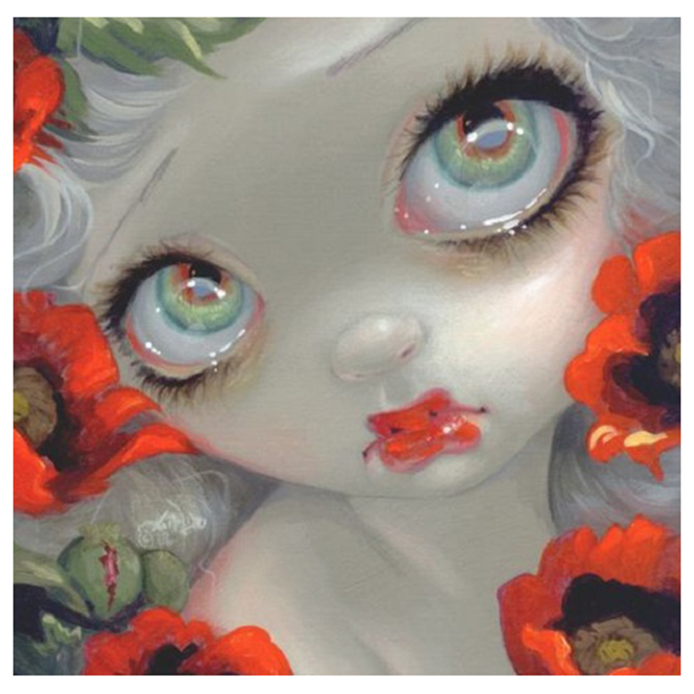 

30*30CM - Round Drill Diamond Painting - Big Eyes Doll, 501 Original