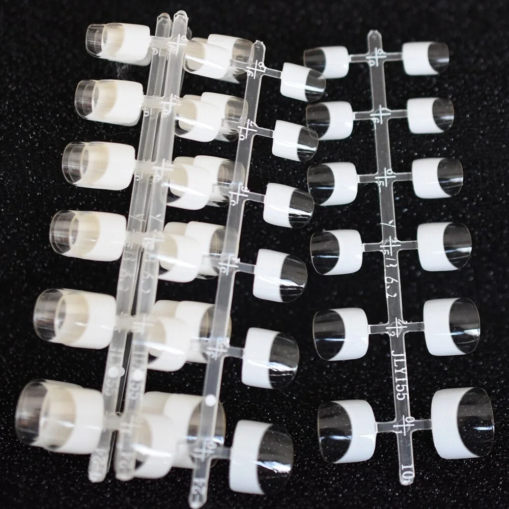 24pcs/kit White French Manicure Half Nail Tips Transparent Square French Nails DIY Nail extension Tip-Nail Inspo