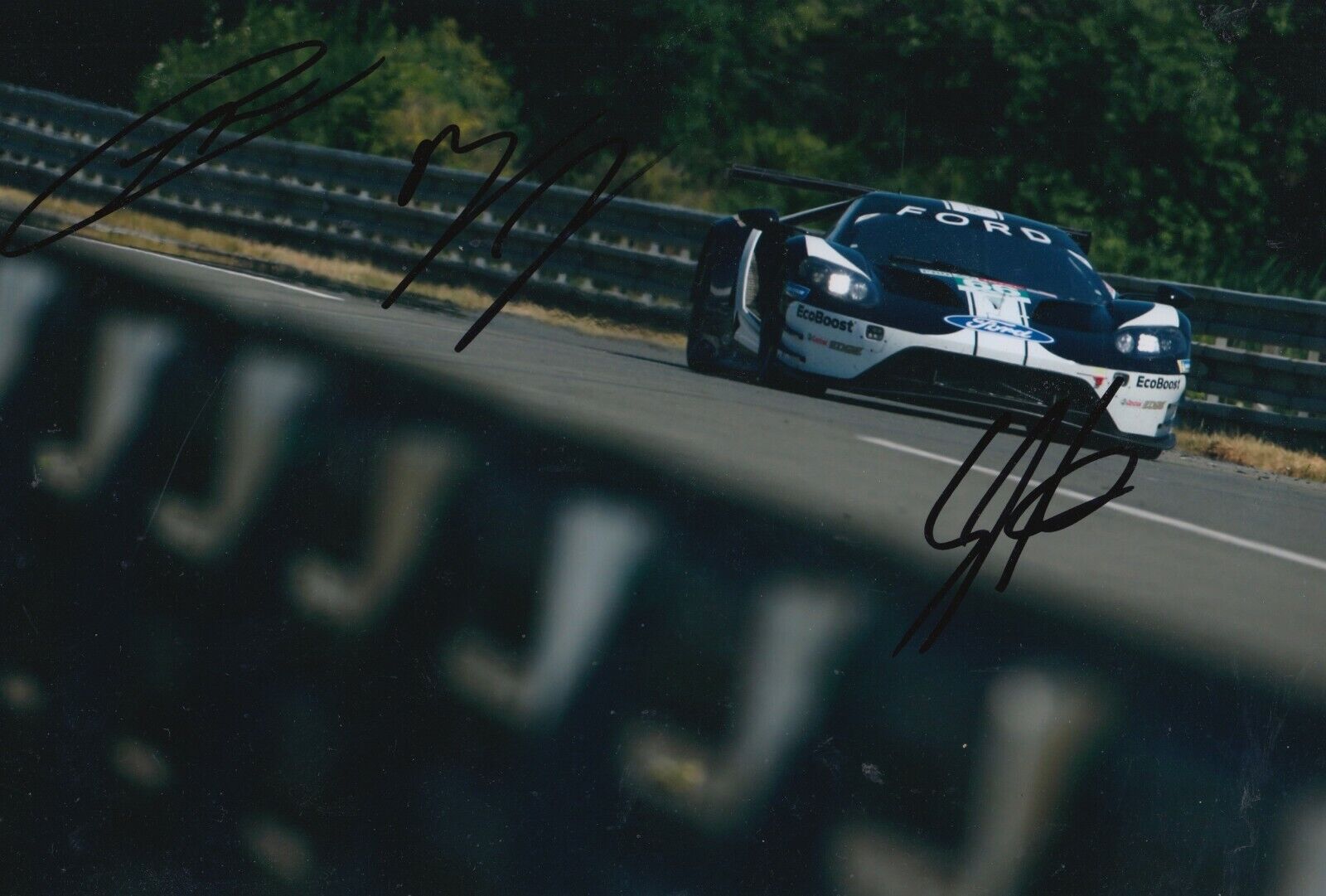 Pla, Johnson, Mucke Hand Signed 12x8 Photo Poster painting - Le Mans Autograph Ford GT 1.