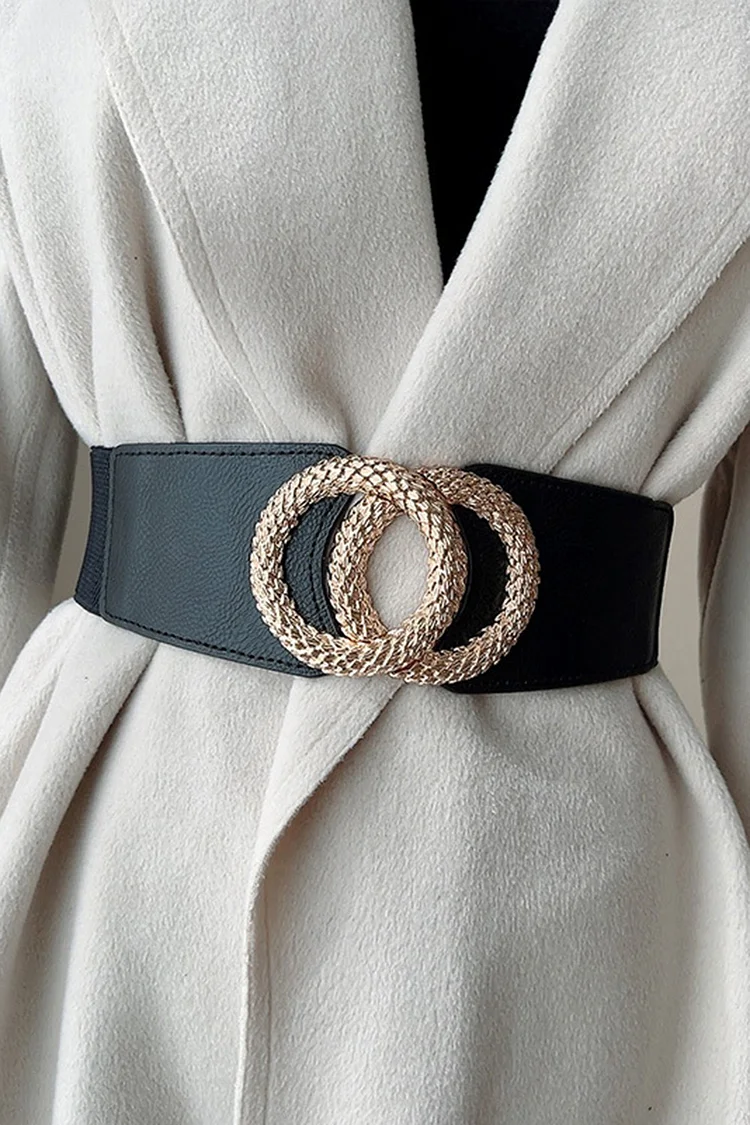 Casual Gold Metal Pin Buckle Leather Wide Waistband Waist Belt 2024 - Xpluswear