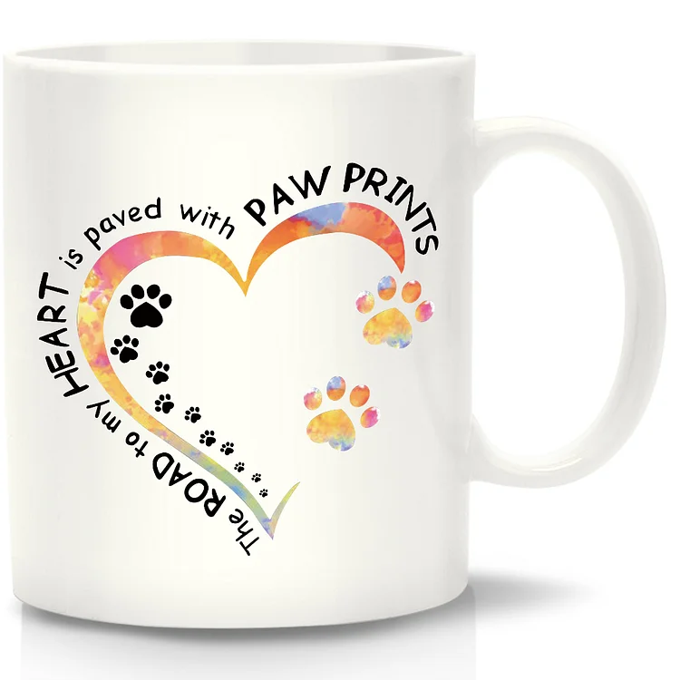 DIY Customized 11oz Ceramic Cup Love Dog Paw Coffee Breakfast Milk Tea Mugs