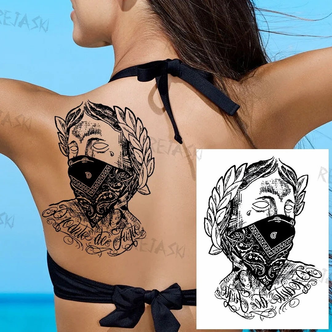 Sdrawing Butterfly Rose Flower Temporary Tattoos For Women Men Leopard Reindeer Henna Clown Fake Tatoos Waterproof Tattoo Stickers