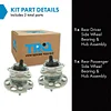 TRQ Rear Wheel Hub Bearings Assembly Set Driver & Passenger Side Compatible with 2008-2013 Toyota Highlander