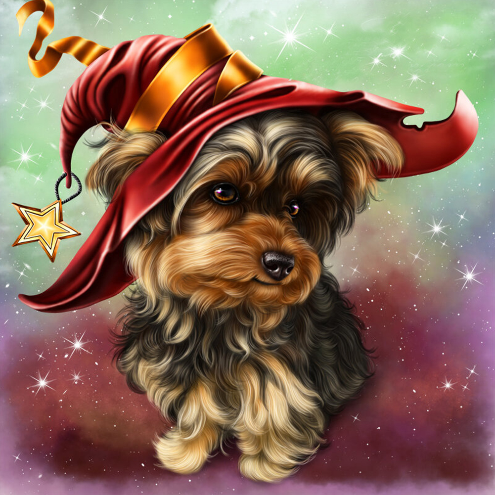 

30*30CM - Round Drill Diamond Painting - Dog, 501 Original