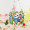 (US Only)3Pcs 2D/Flat DIY Easter Bunny Diamond Art Pendant DIY Home Decor Hanging Charm