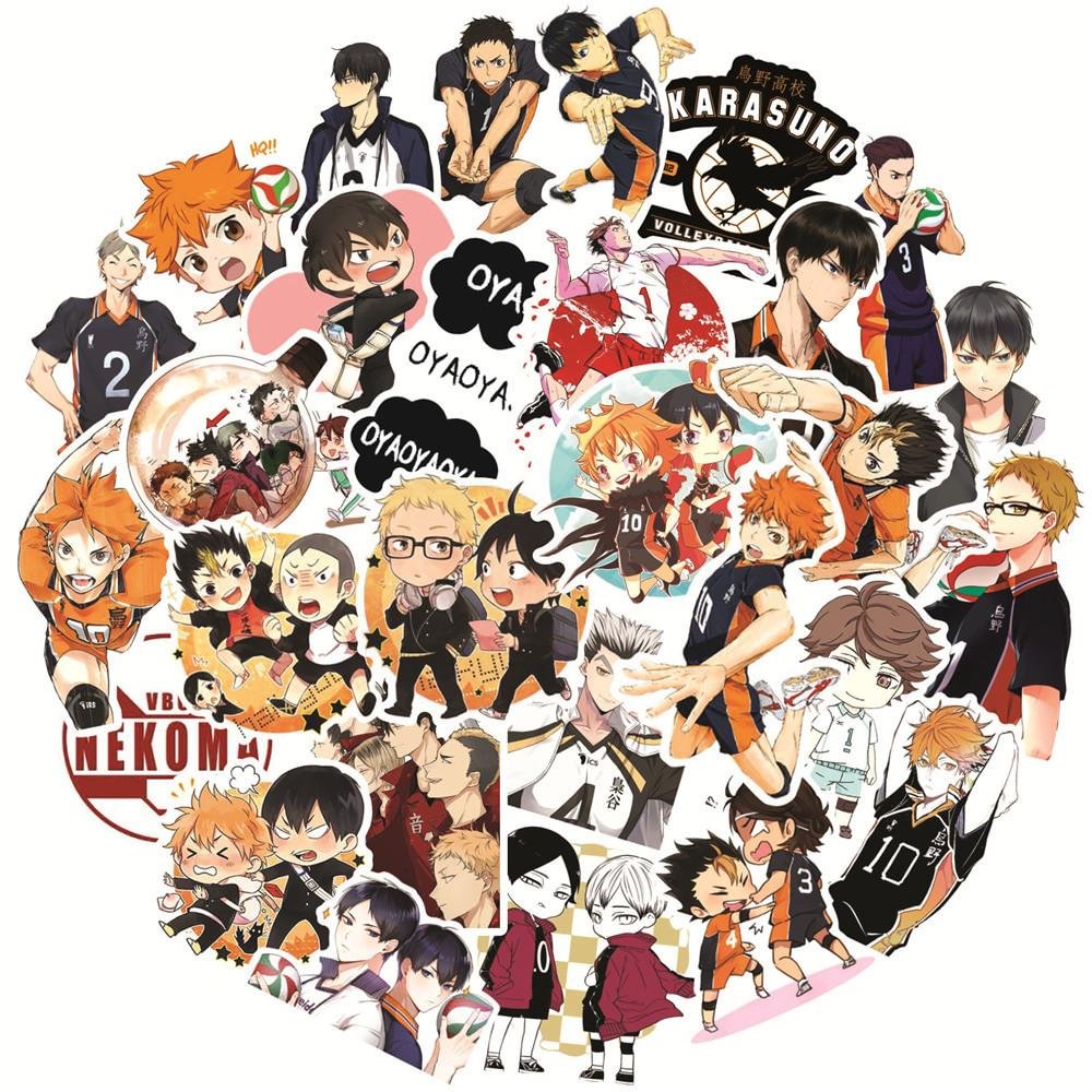 Haikyuu Stickers Toy Children Adult Laptop Motorcycle Decorations 50 Pcs