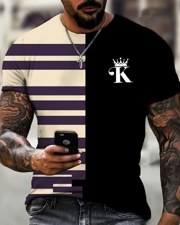 Men's T-Shirt 3D Print Short Sleeve Casual Tops