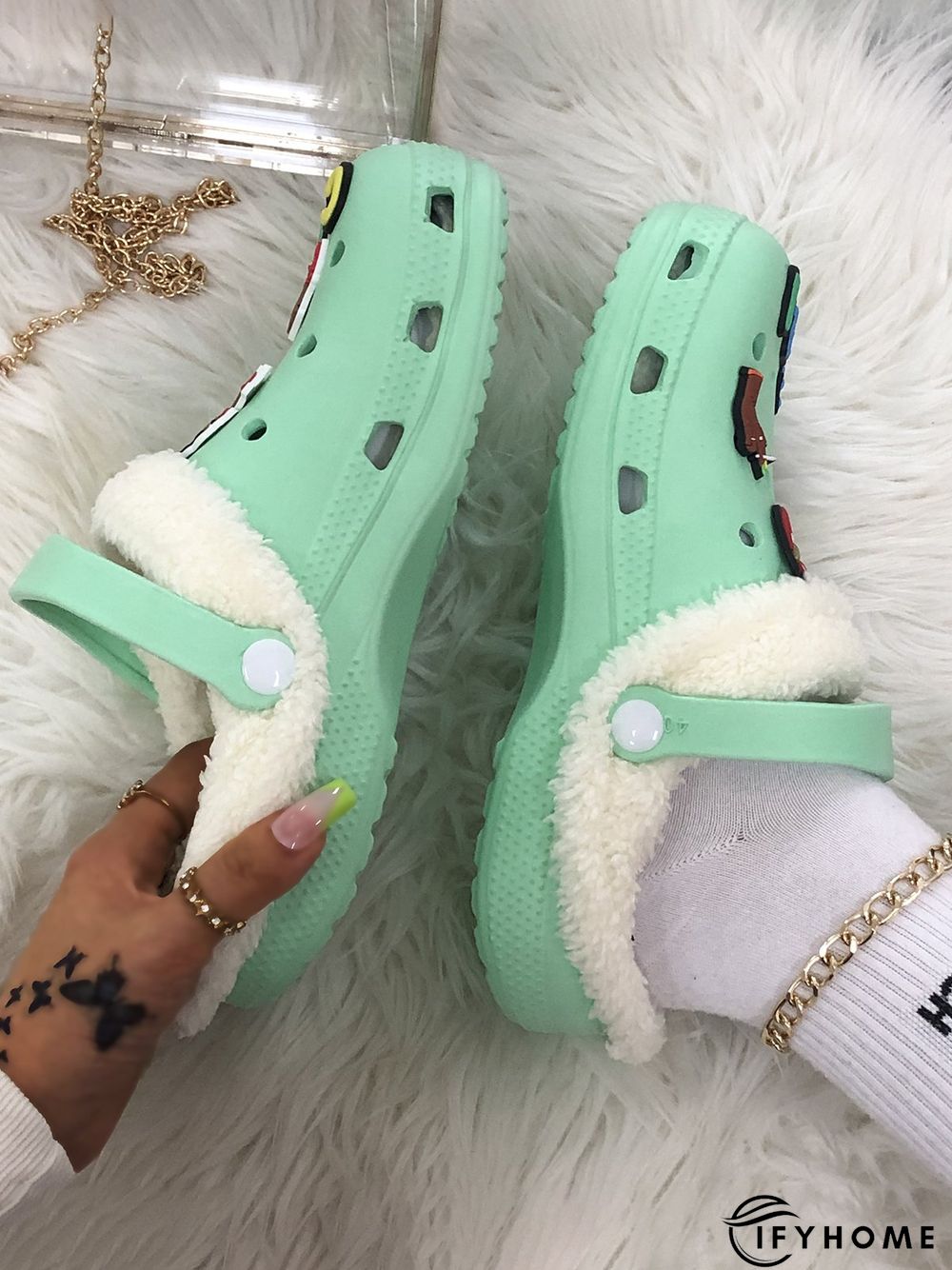 Text Letters Decor Casual EVA Vented Clogs Sandals | IFYHOME