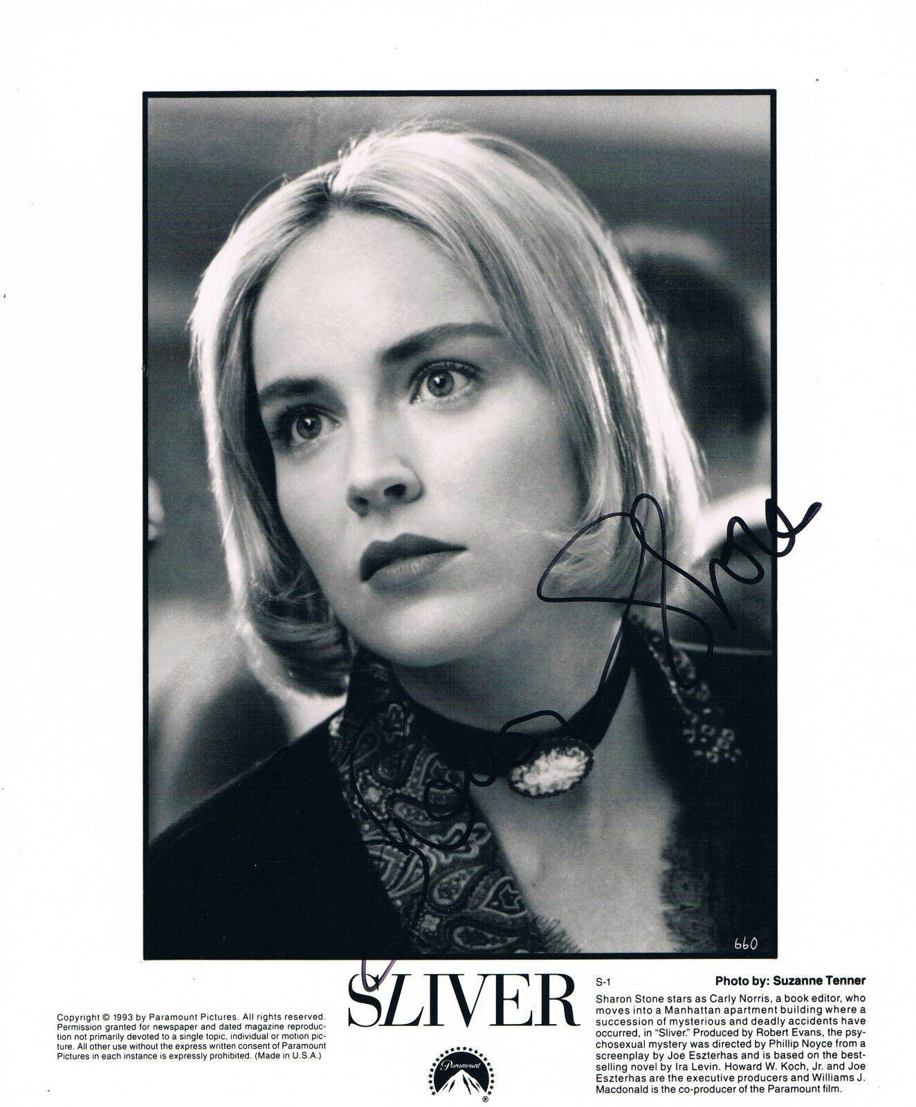 Sharon Stone 1958- genuine autograph Photo Poster painting 8x10