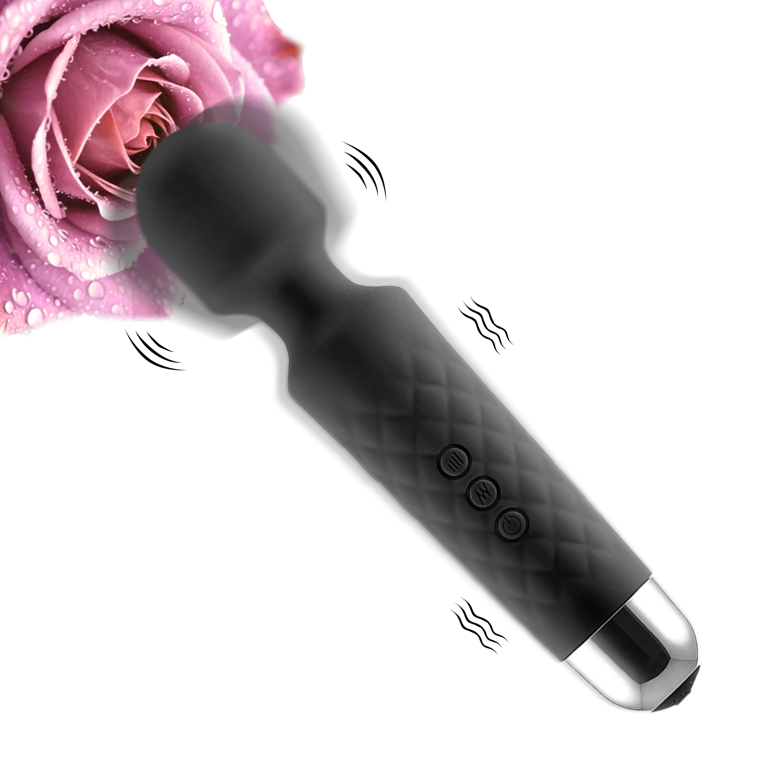 Vibrator Wand For Women Dildo With 20 Patterns And 8 Speeds For Pleasure - Rose Toy