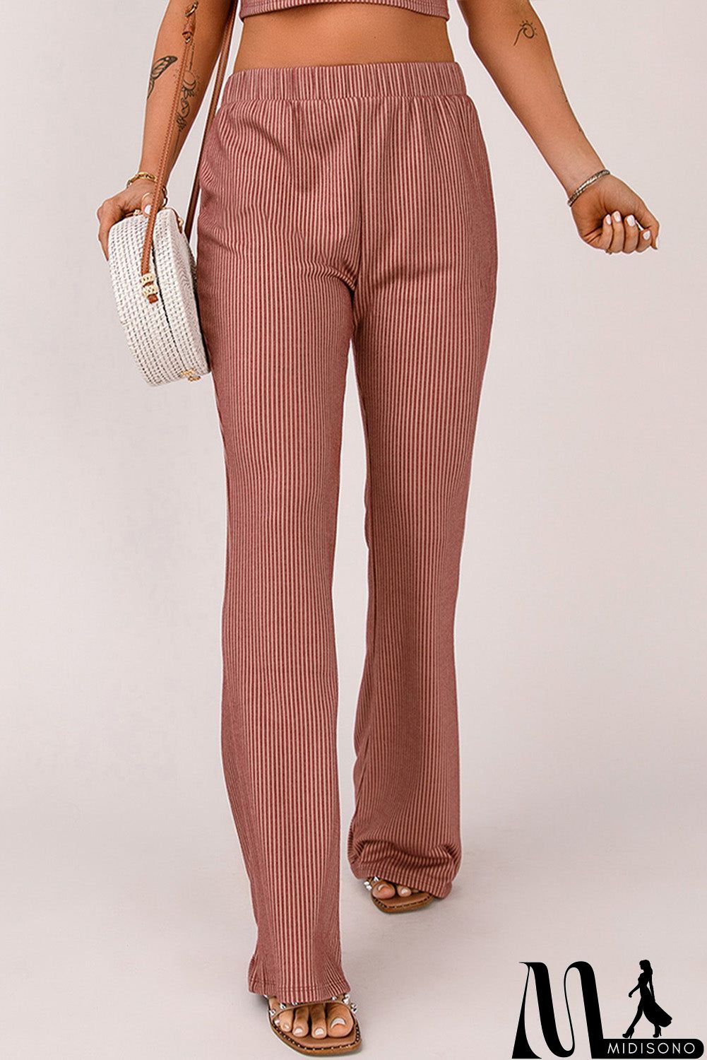 MidiSono - Red Striped Wide Leg Pants