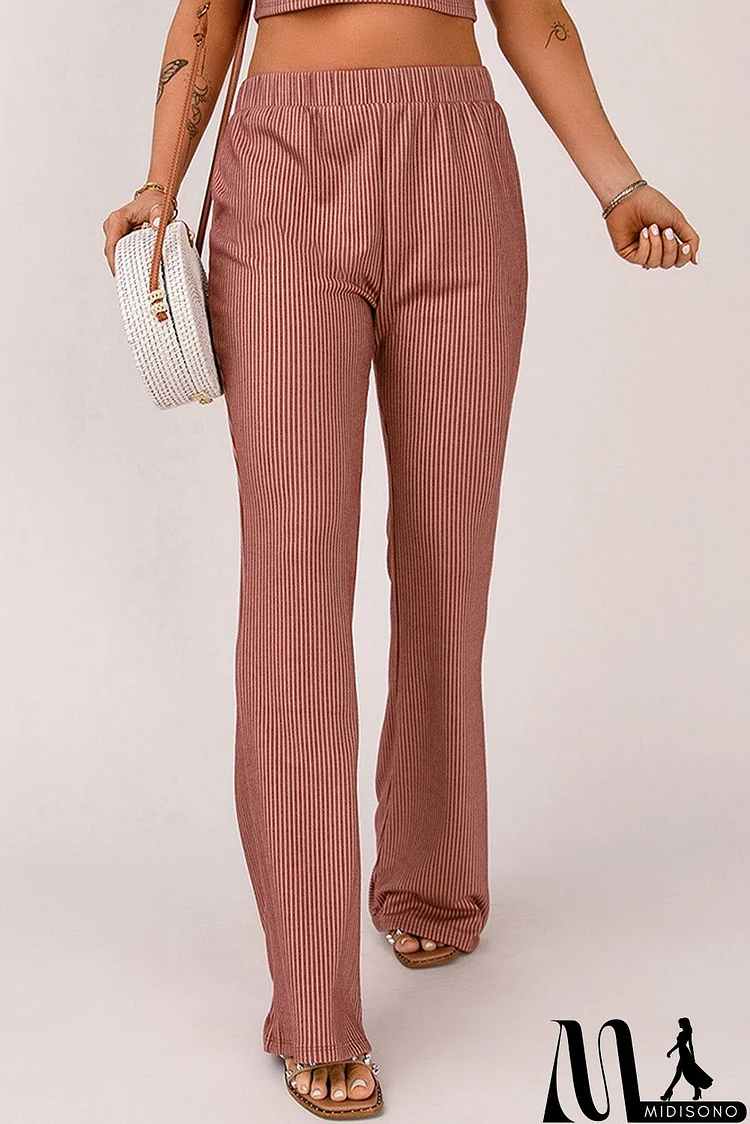 Red Striped Wide Leg Pants