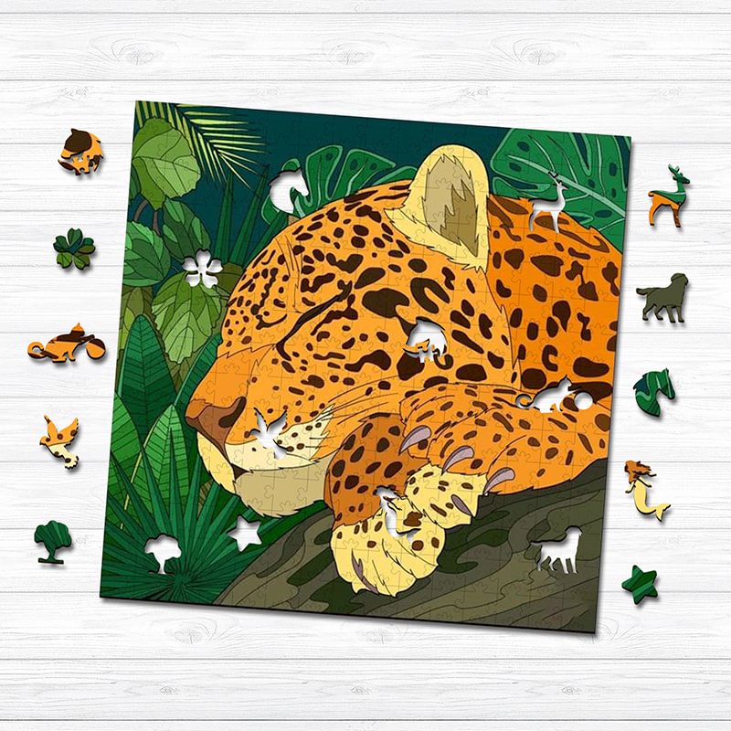 Ericpuzzle™ Ericpuzzle™ Sleepy African Leopard Wooden Puzzle