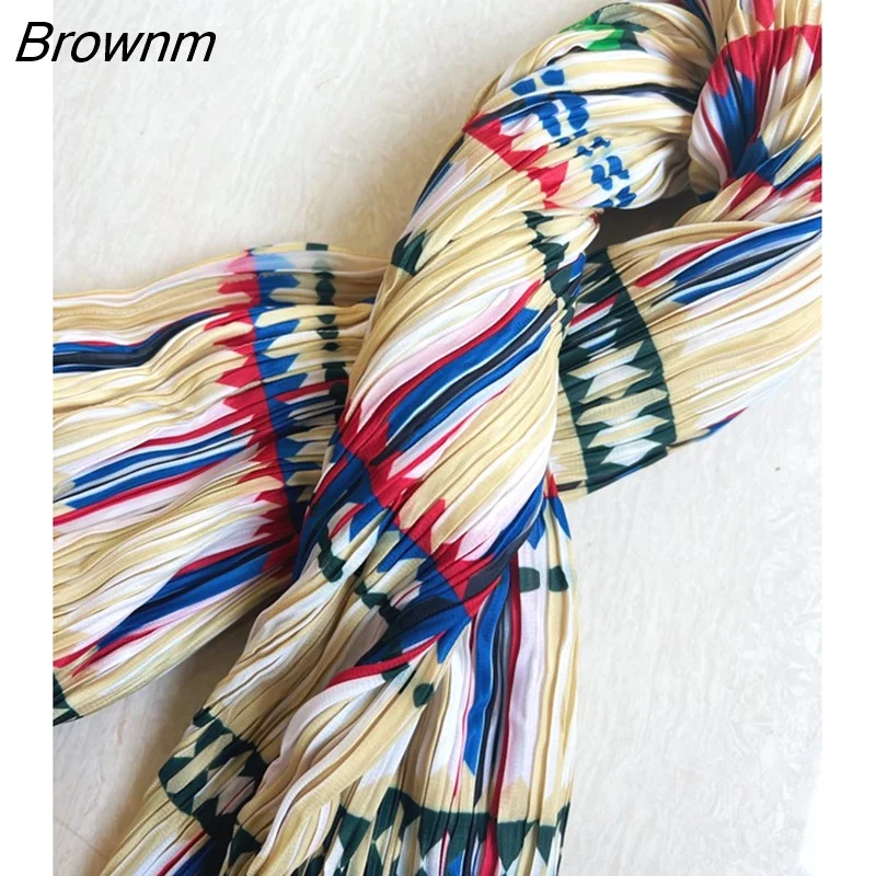 Brownm Japanese Mid-century Section Ethnic Style Half Women Skirt Colorful Summer Slim Striped Straight High Quality