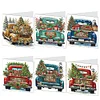 6Pcs Diamond Painting Christmas Car Greeting Cards Xmas Designs for Celebrations Gift