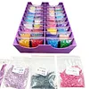 Diamond Art Baggie Holder Large Capacity 20-Grid Diamond Painting Drill Bag Storage Box with Multiple Layers for Organizing Tools Art Supplies And Additions (Purple)