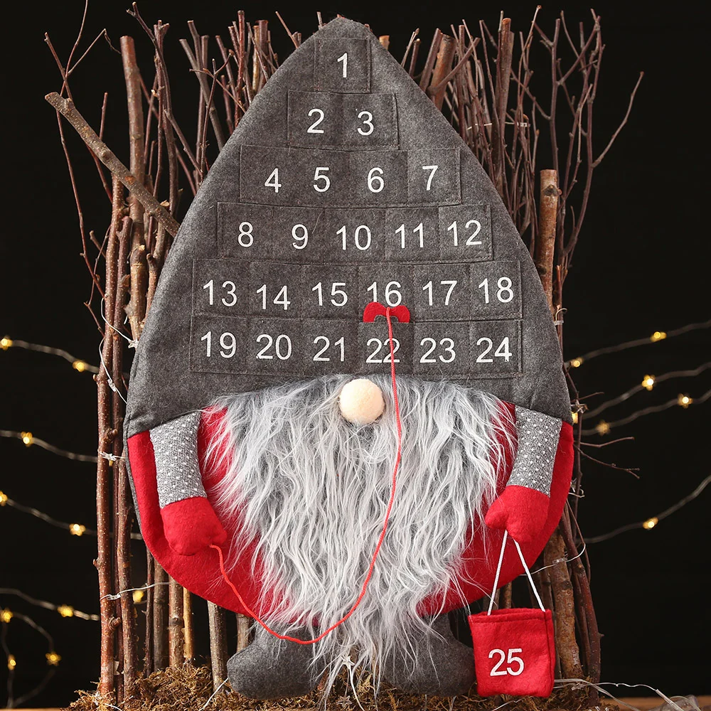 New creative fun felt santa claus calendar decoration