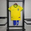 1998 Retro Kids Size Brazil Home Soccer Jersey 