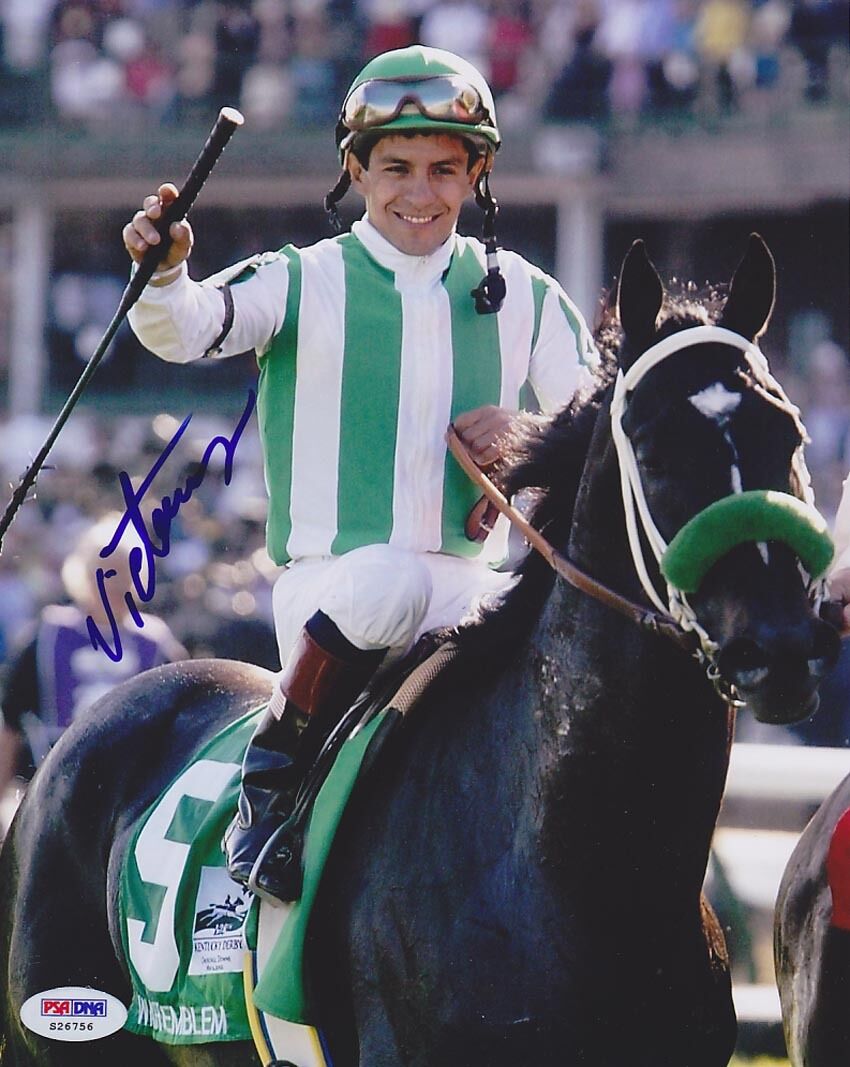 Victor Espinoza SIGNED 8x10 Photo Poster painting Jockey Triple Crown Winner PSA/DNA AUTOGRAPHED