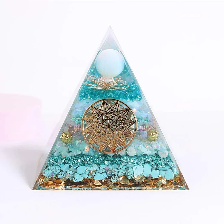 Amazonite With Opal Wisdom Orgone Pyramid