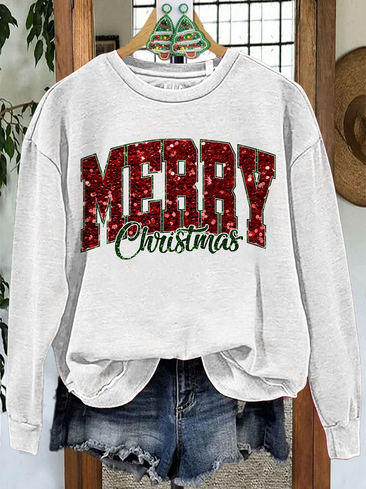 Women's Christmas Pattern Neck Sweatshirt