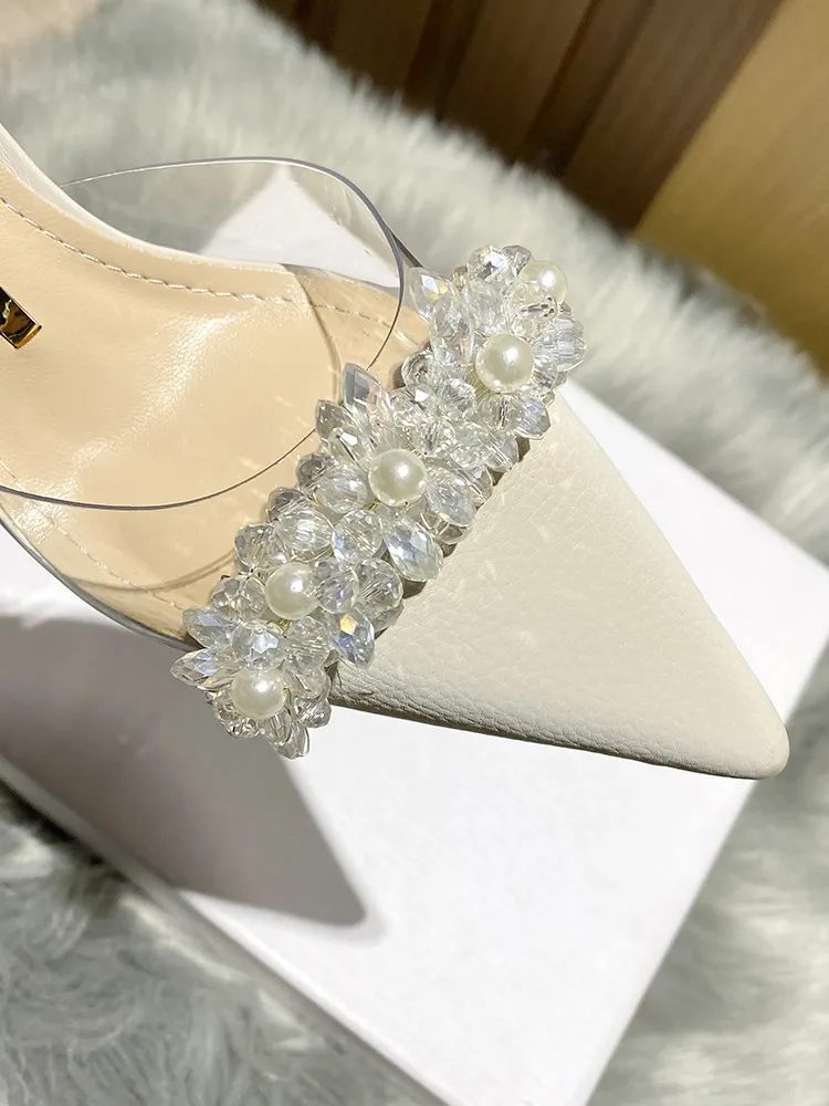 Churchf Churchf New French Transparent Pointed Heels And White Heels