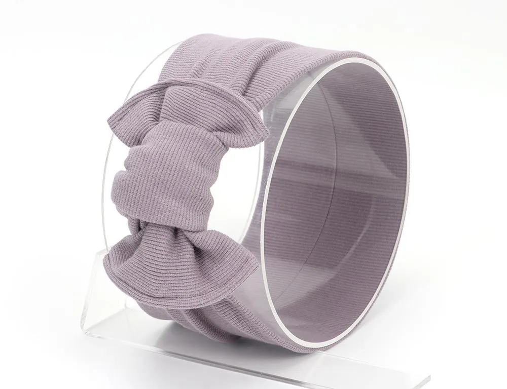 2020 Baby Stuff Accessories Kids Girl Baby Headband Toddler Lace Bow Flower Hair Band Ribbed Solid Headwear Photo Props