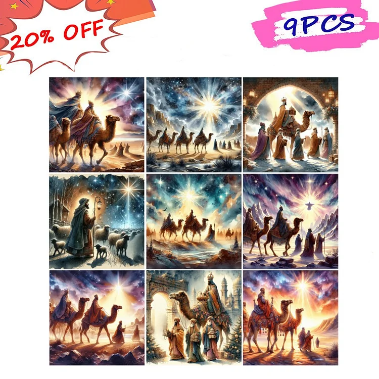 Nativity Of Jesus On Desert Camel 30*30CM (Canvas) Full Round Drill Diamond Painting gbfke