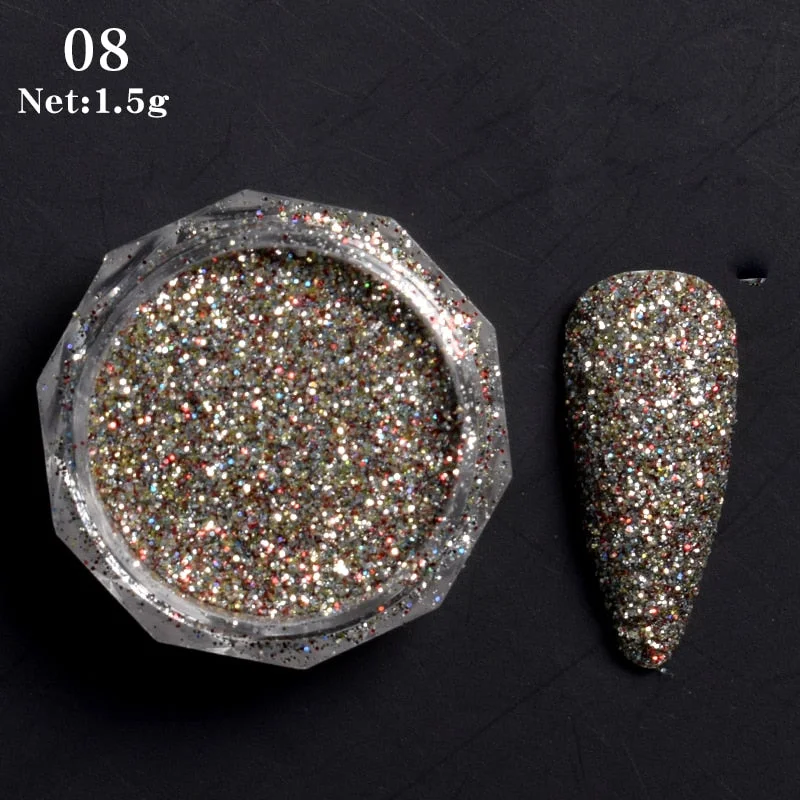 1 Box Sparkly Shinning Nail Sequins Glitter Orange iridescent Powder Flakies Paillette DIY Nail Art Decoration-Nail Inspo