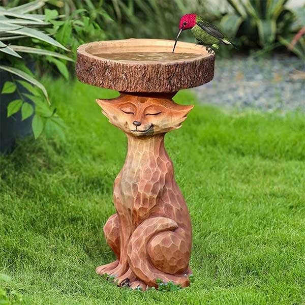 Free Standing Bird Bath Bird Feeder Bowl with Resin Stake
