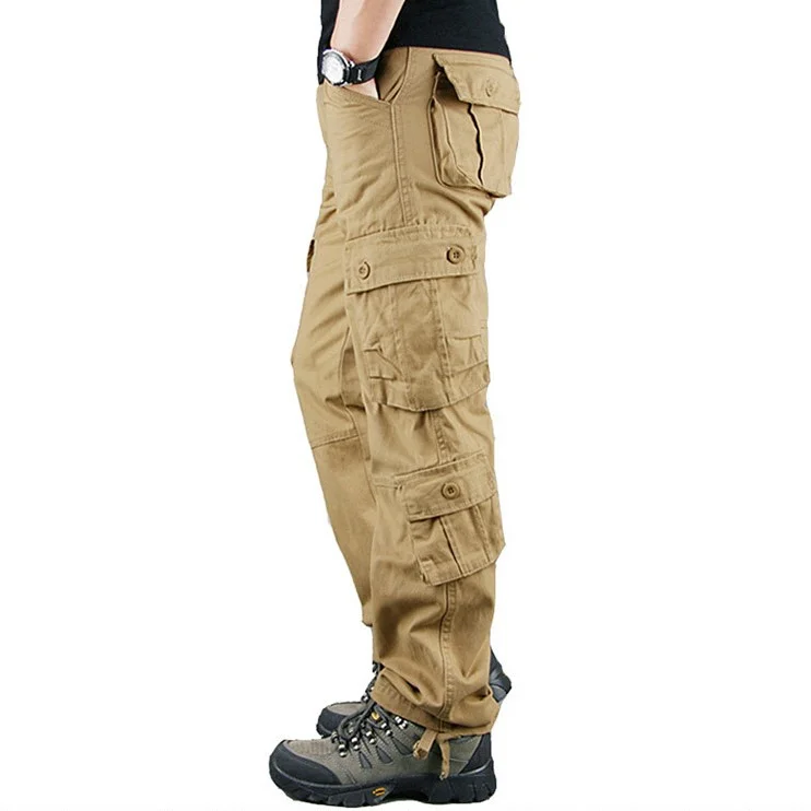 Men's Drawstring Hem Multi-pocket Tactical Pants