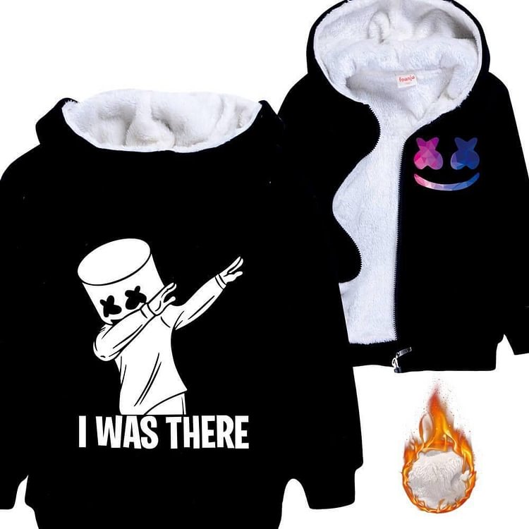 Mayoulove Dj Marshmello I Was There Print Girls Boys Fleece Lined Cotton Hoodie-Mayoulove