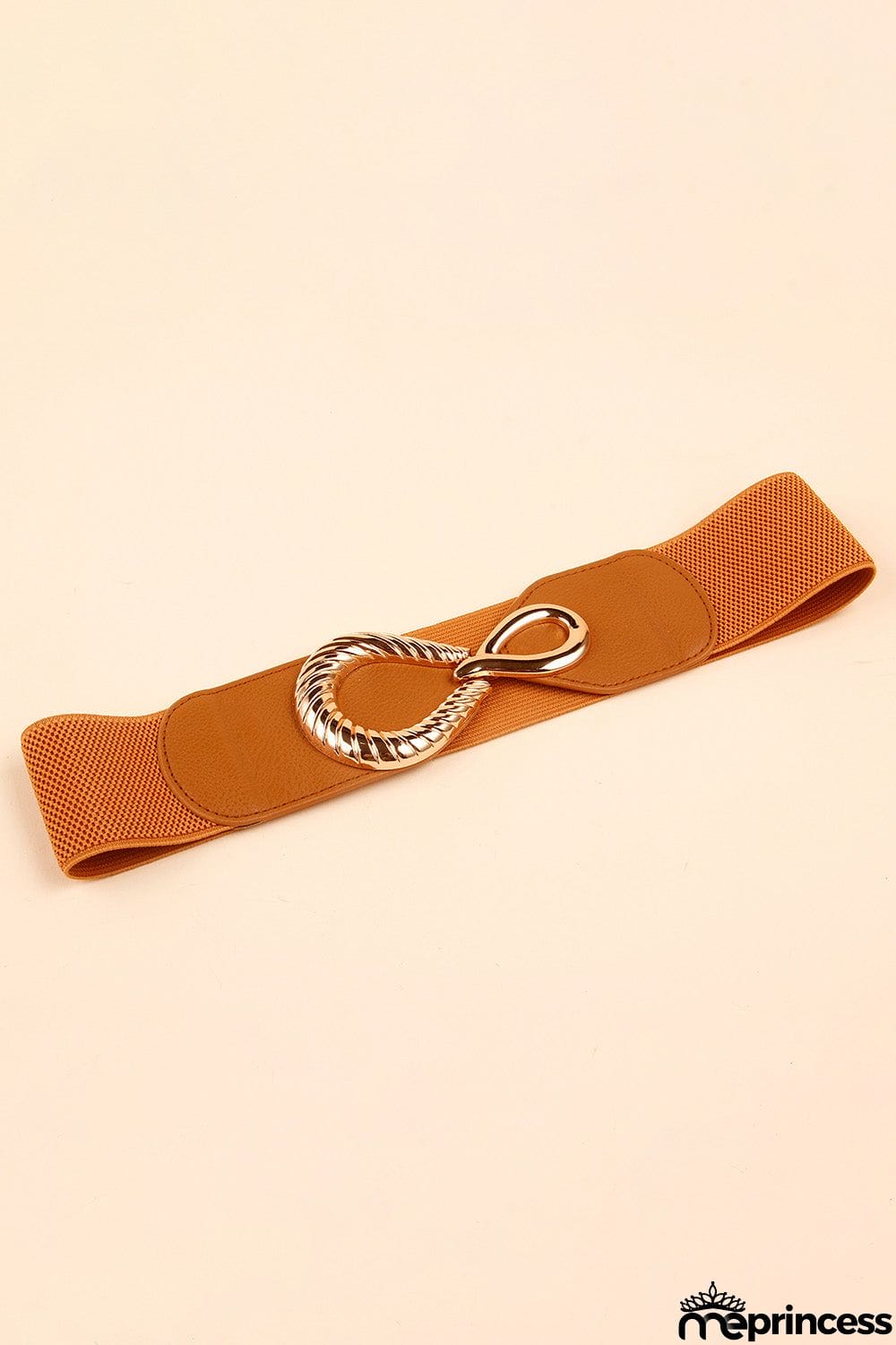 Ribbed Alloy Buckle Elastic Belt