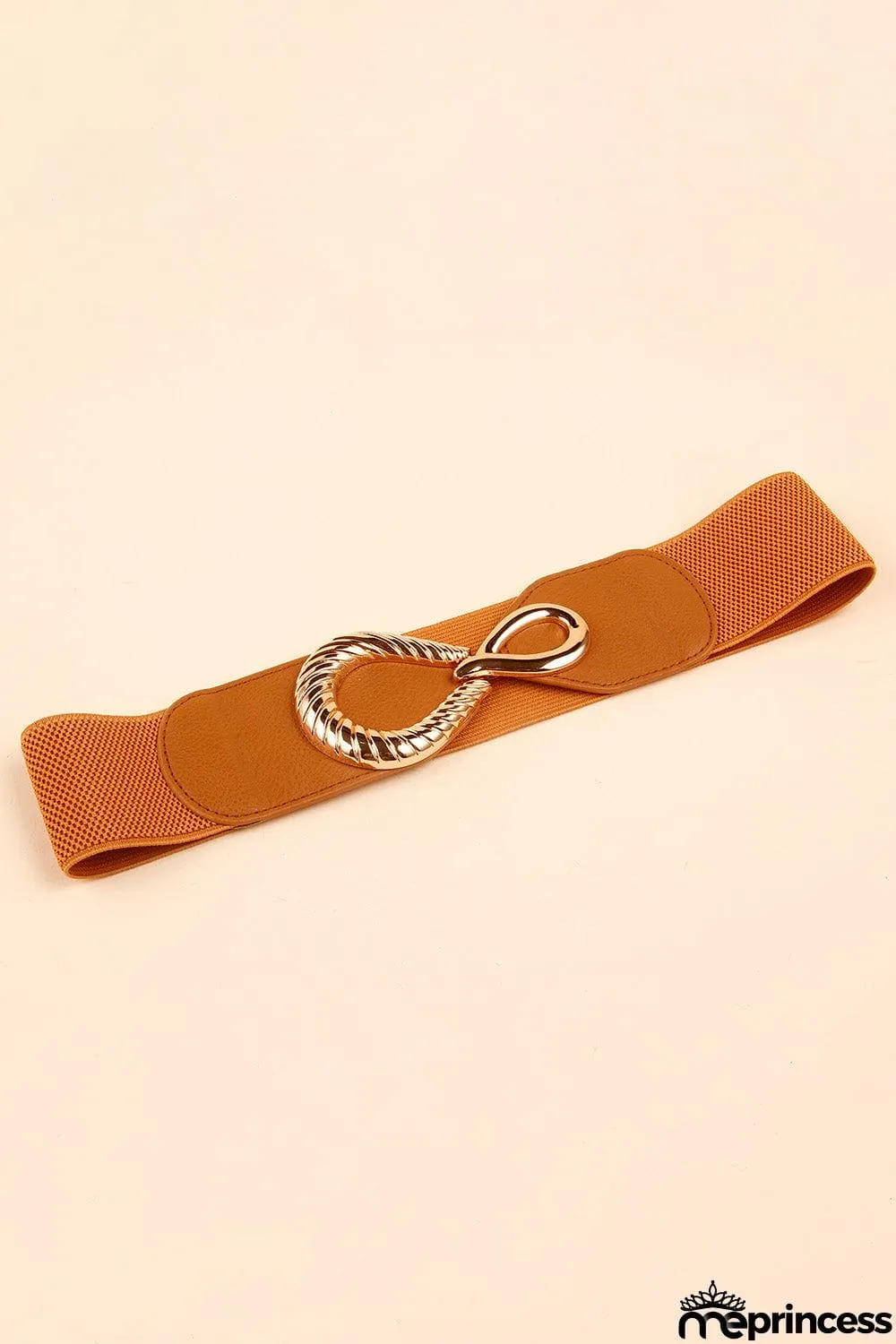 Ribbed Alloy Buckle Elastic Belt