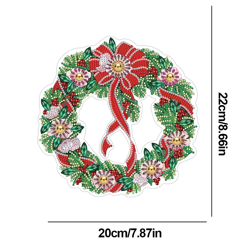 5D DIY Hanging Wreath Diamond Christmas Diamond Wall Decor Wreath