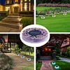 4Pcs LED Mosaic Solar Disk Light Solar-Powered Decorative Driveway Lamps Auto On/Off Ground Mosaic Disk Lamp for Outdoor Walkway Patio & Lawn