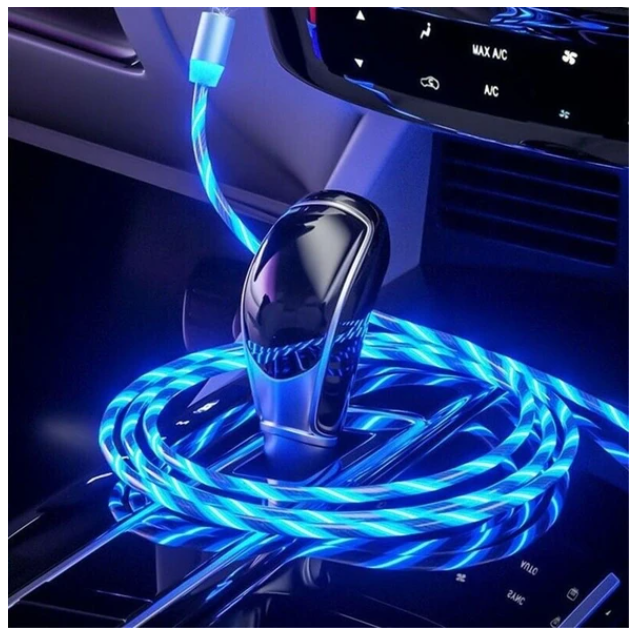 Neon Glow LED Magnetic 3 in 1 USB Charging Cable ✮
