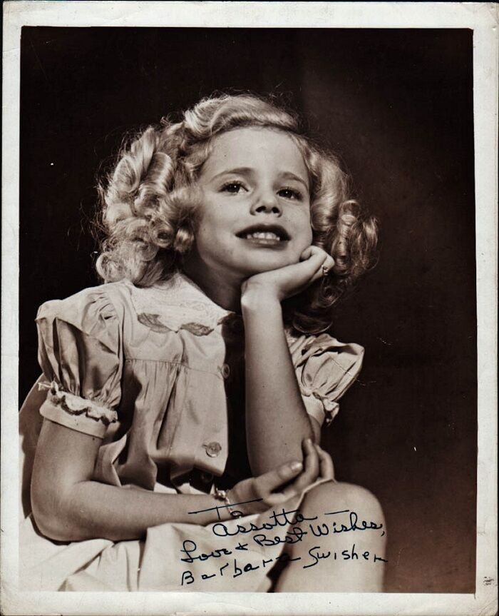 Child Actress BARBARA SWISHER Vintage Signed Photo Poster painting