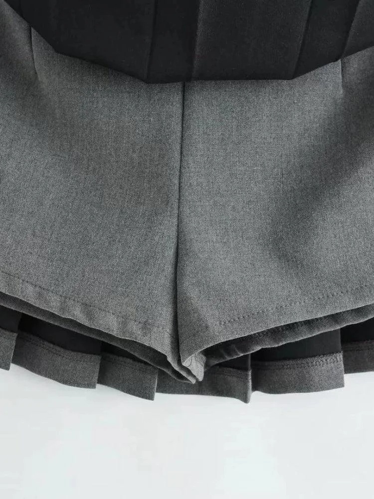 Brownm Mini School Skort