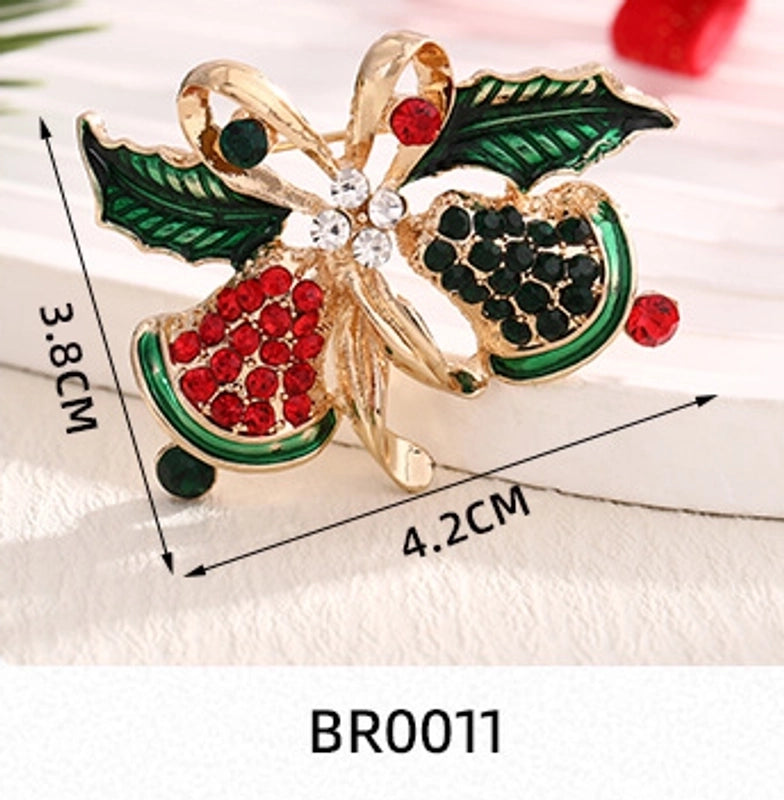 Cute Christmas Pin Bell Alloy Enamel Women’s Brooches