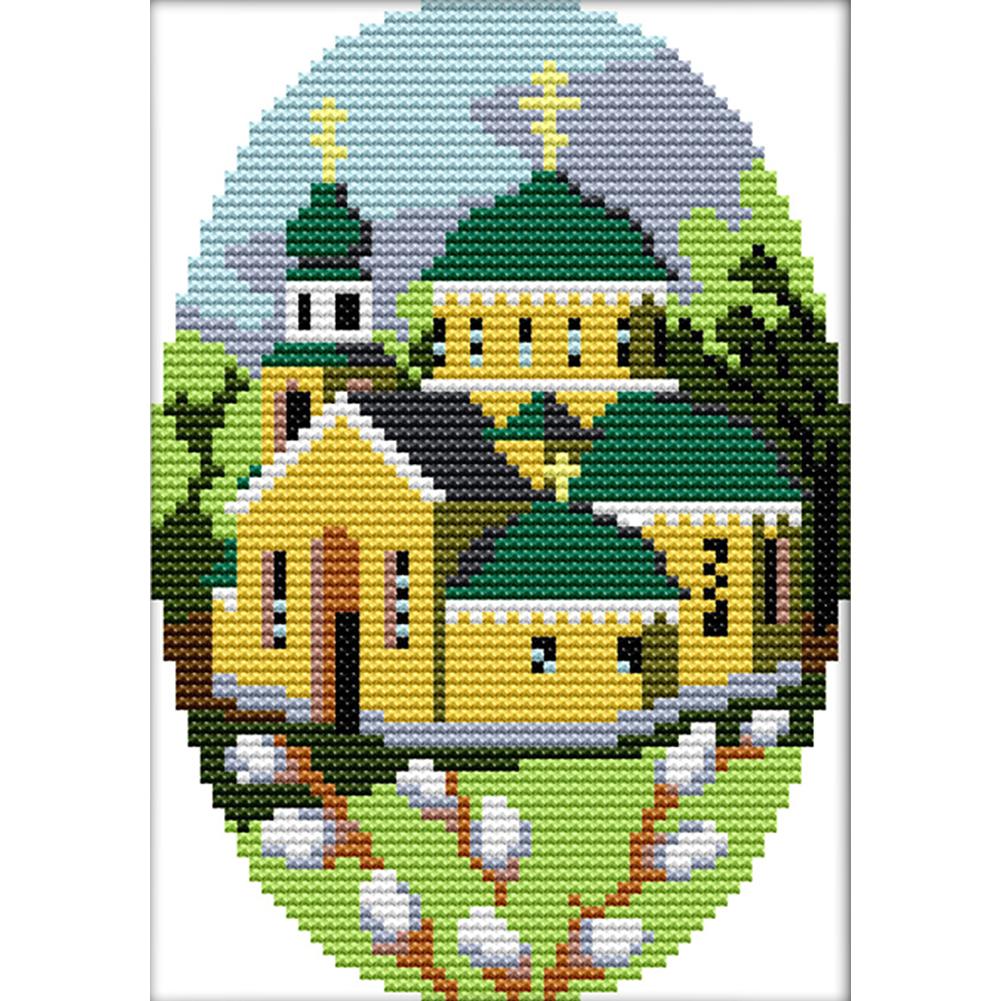 

Four Seasons Cottage Spring - 14CT Stamped Cross Stitch - 15*20cm, 501 Original