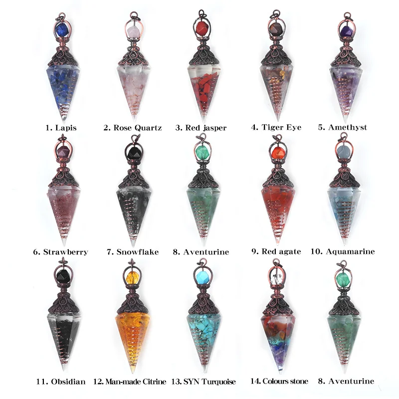 Natural Gemstone Pendulum, Aventurine Amethyst Pendulum, Divination, Dowsing, Meditation, Third Eye Chakra, Intuition Jewelry