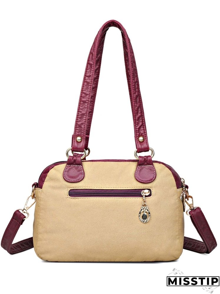 Colorblock Rhinestone Decor Shoulder Bag