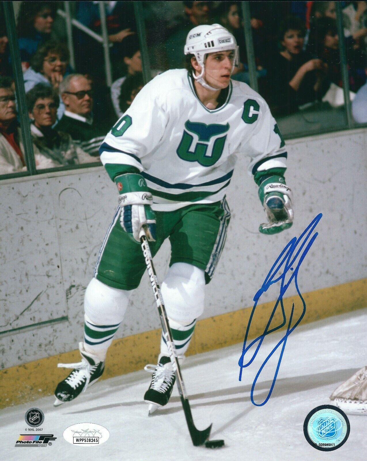 Autographed 8x10 RON FRANCIS Hartford Whalers Photo Poster painting JSA Witness COA