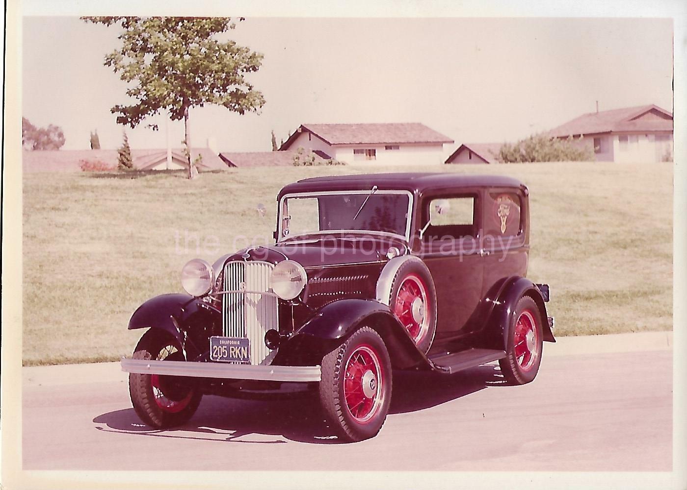 Classic Car FOUND Photo Poster painting ColorOriginal Snapshot VINTAGE 04 5 O