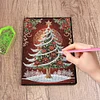 (US Local)Christmas Tree Special Shaped Diamond Painting Journal Notebook for Adults